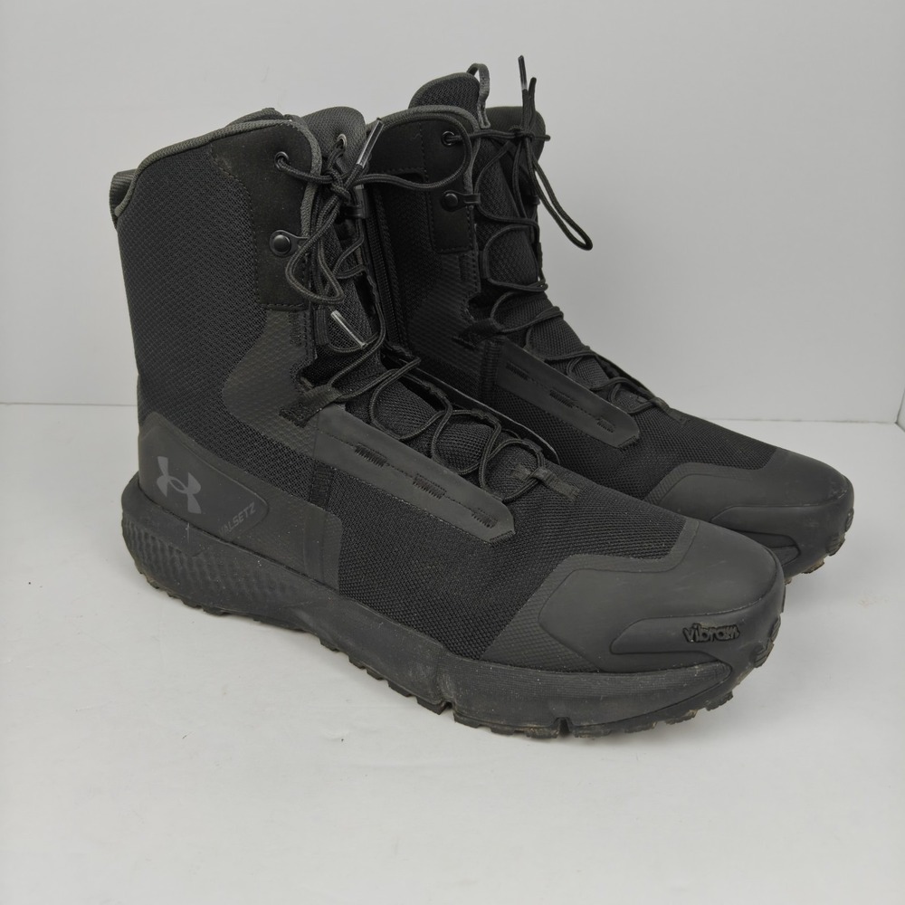 Under Armour Valsetz Zip Tactical Boots Men's 15 Black 3027383-001 Vibram Duty